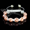 imitated pearls macrame bracelets white cord design B
