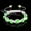 imitated pearls macrame bracelets white cord design C