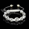 imitated pearls macrame bracelets white cord design F