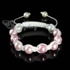 imitated pearls macrame bracelets white cord design J