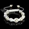 imitated pearls macrame bracelets white cord design A