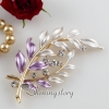 leaf enameled rhinestone scarf brooch pin jewelry design C