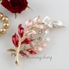leaf enameled rhinestone scarf brooch pin jewelry design A