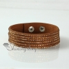 crystal rhinestone leatehr bracelets multi layer snap wrap slake bracelets design C