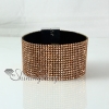 leather crystal rhinestone snap wrap slake bracelets fashion leather bracelet jewelry design A