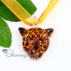 leopard lampwork murano italian venetian handmade glass necklaces pendants deep yellow