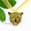 leopard lampwork murano italian venetian handmade glass necklaces pendants light yellow