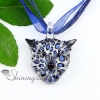 leopard lampwork murano italian venetian handmade glass necklaces pendants blue