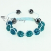 light blue cord macrame disco glitter ball pave beads bracelets design E