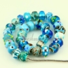light blue murano glass beads for fit charms bracelets light blue
