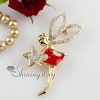 little fairy rhinestone scarf brooch pin jewelry red