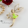 little fairy rhinestone scarf brooch pin jewelry green