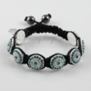 macrame armband rhinestone round bracelets jewellery light blue