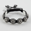 macrame armband rhinestone round bracelets jewellery black