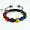 macrame disco ball pave beads bracelets jewelry armband rainbow