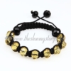 macrame faced glass crystal beads bracelets jewelry armband yellow