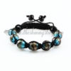 macrame glitter lampwork murano glass bracelets jewelry armband light blue