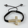 macrame sideways cross rhinestone bracelets jewellery armband light yellow