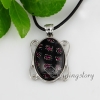 mirror shap fancy color dichroic foil glass necklaces with pendants jewelry silver plated design B