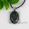 mirror shap fancy color dichroic foil glass necklaces with pendants jewelry silver plated design C