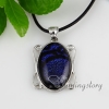 mirror shap fancy color dichroic foil glass necklaces with pendants jewelry silver plated design E