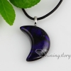 moon fancy color dichroic foil glass necklaces with pendants silver plated design B