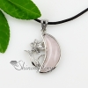 moon flower glass opal jade rose quartz turquoise amethys semi precious stone necklaces pendants design C