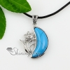 moon flower glass opal jade rose quartz turquoise amethys semi precious stone necklaces pendants design D