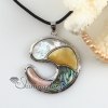 moon white rainbow abalone pink yellow seashell mother of pearl oyster sea shell pendant necklaces design A