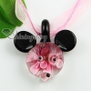 mouse with flowers inside lampwork glass necklaces pendants design A