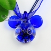 mouse with flowers inside lampwork glass necklaces pendants design D