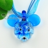 mouse with flowers inside lampwork glass necklaces pendants design E