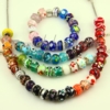multicolour lampwork glass beads for fit charms bracelets assorted