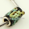 murano glass large hole beads for fit charms bracelets green
