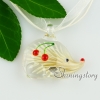 murano glass necklaces hedgehog flowers inside lampwork pendants necklaces with pendants design B