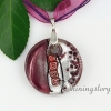 murano lampwork glass foil millefiori round swirled necklaces with pendants design B