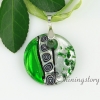 murano lampwork glass foil millefiori round swirled necklaces with pendants design C