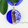 murano lampwork glass foil millefiori round swirled necklaces with pendants design E
