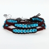 natural stone bead beaded leather wrap bracelets design E