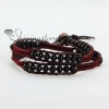 natural stone bead beaded leather wrap bracelets design F