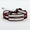 natural stone bead beaded leather wrap bracelets design A