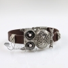 night owl fleur de lis snap wrap bracelets genuine leather rhinestone design A