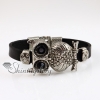 night owl fleur de lis snap wrap bracelets genuine leather rhinestone design B