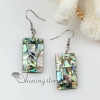 oblong patchwork seawater rainbow abalone penguin black oyster shell mother of pearl dangle earrings design B