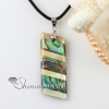 oblong rainbow abalone pink seashell mother of pearl oyster sea shell necklaces pendants design A