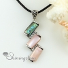 oblong rainbow pink yellow oyster abalone shell abalone mother of pearl rhinestone necklaces pendants design C