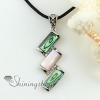 oblong rainbow pink yellow oyster abalone shell abalone mother of pearl rhinestone necklaces pendants design D