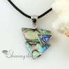 oblong triangle rainbow abalone sea shell mother of pearl sea necklaces pendants design A