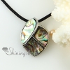 oblong triangle rainbow abalone sea shell mother of pearl sea necklaces pendants design B