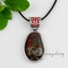 olive fancy color dichroic foil glass necklaces with pendants jewelry silver plated design D